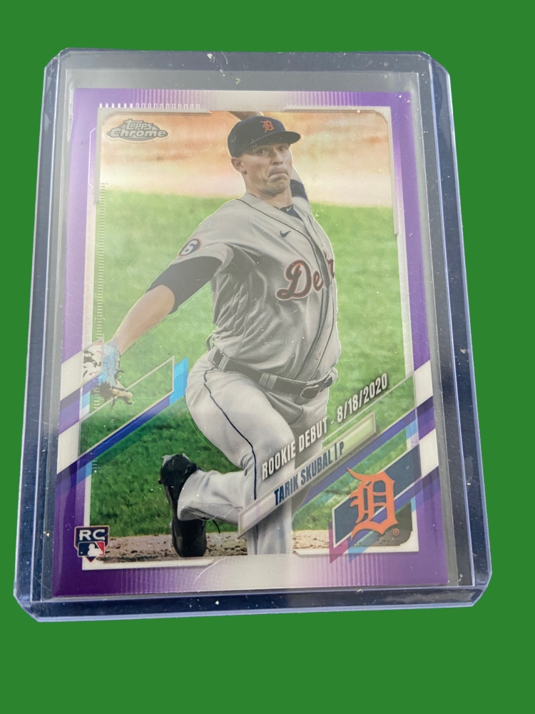 MLB Tarik Skubal 2021 Topps Chrome Purple Insert RC Baseball Card