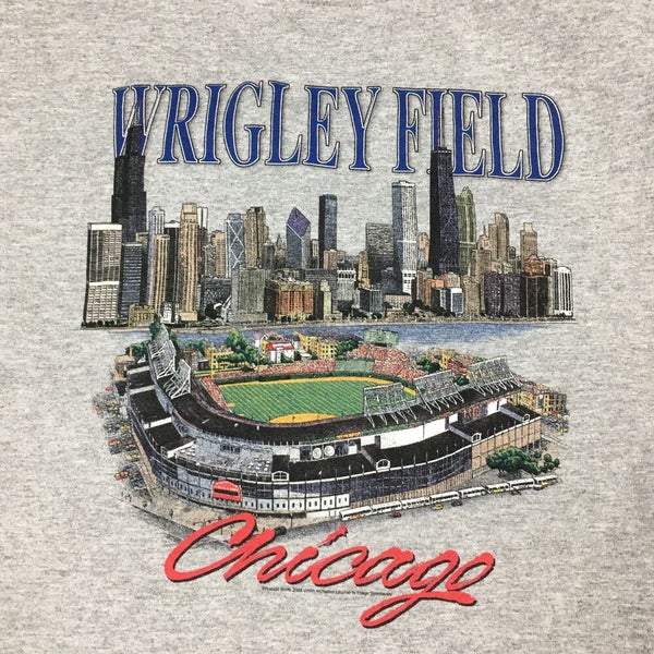 Chicago Cubs Shirt Mens Large Fanatics Wrigley Field Gray Graphic Tee