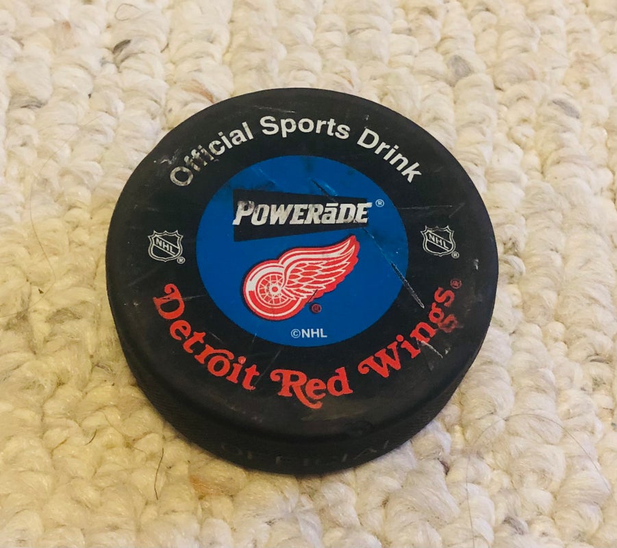 Detroit Red Wings practice used Powerade puck
