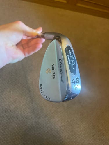 NEW Cleveland 588 RTX Satin Wedge 48 Men's LEFT Hand Wedge Flex Steel Shaft