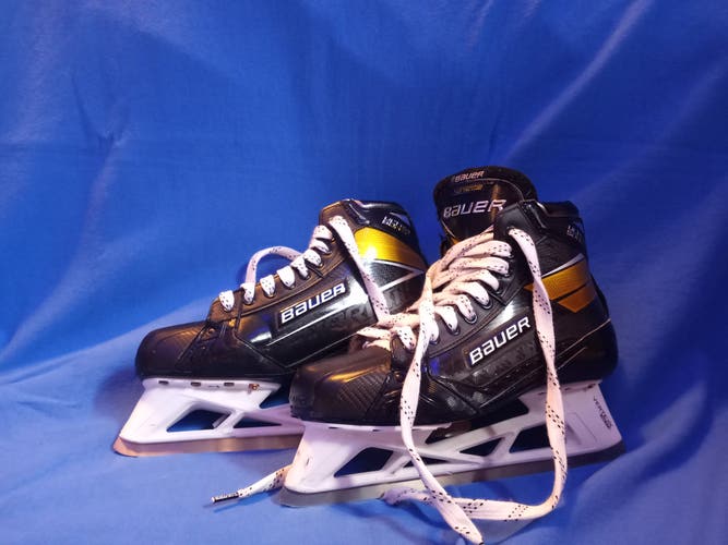 Senior Used Bauer Supreme UltraSonic Hockey Goalie Skates Regular Width Pro Stock Size 10.5