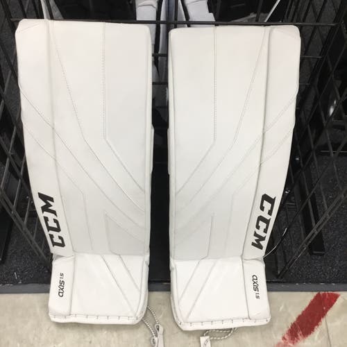 New CCM Axis 1.5 Junior 30+1” Leg Pads All White