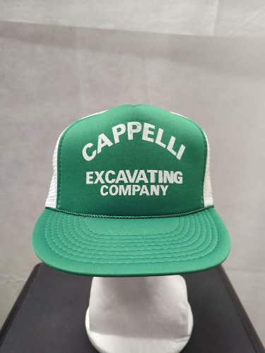 Vintage Cappelli Excavating Company Mesh Trucker Snapback Hat