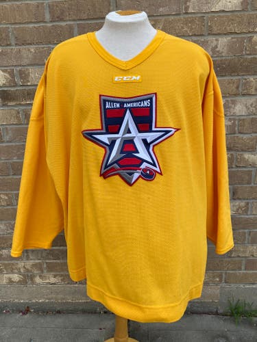 CCM Allen Americans ECHL Pro Stock Practice Jersey Yellow 8451