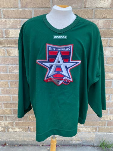 CCM Allen Americans ECHL Pro Stock Practice Jersey Green 8451