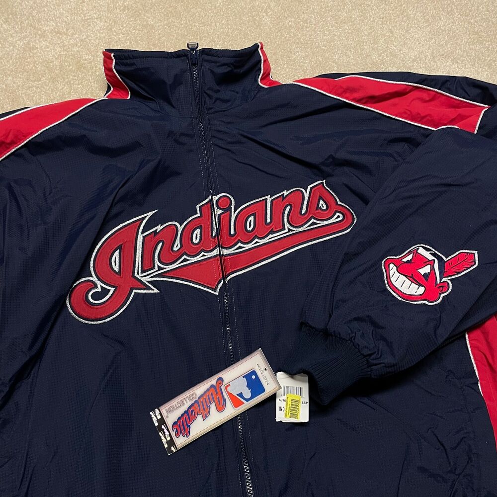 Cleveland Indians Jacket Majestic Mens 2XL MLB Baseball 1/4 Zip Pull Over  Navy 海外 即決 - スキル、知識