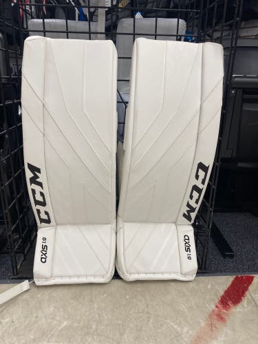 New CCM Axis 1.9 Intermediate  30+1” Leg Pads All White