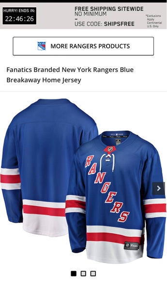 Fanatics New York Rangers Replica Jersey - Adult