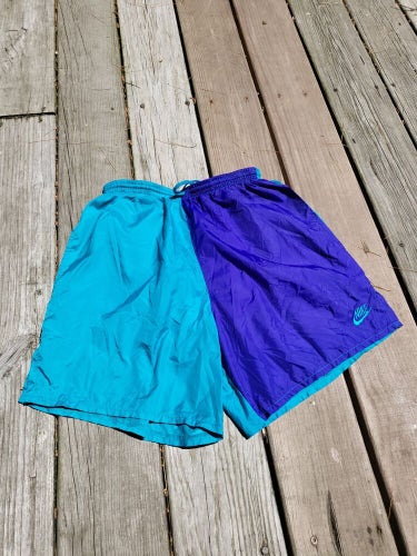 Vintage Rare Nike 1980s/90s Color Block Shorts Water Sports Swimming Shorts Sz M