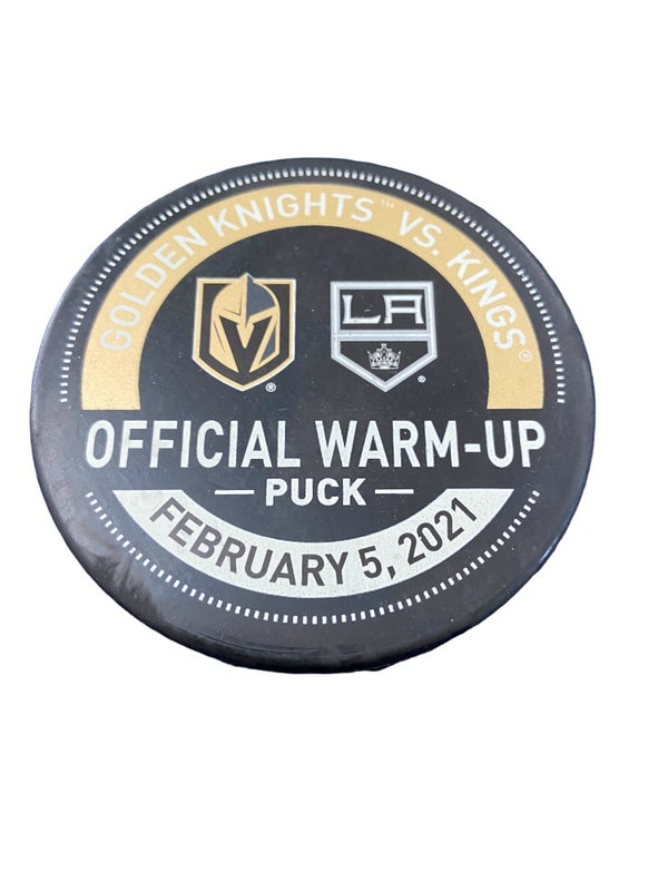 NHL Vegas Golden Knights Los Angeles Kings Game Used Warm Up Puck - February 5, 2021