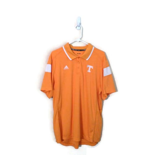 Adidas Climalite Tennessee Volunteers Orange Coaches Golf Polo Shirt Sz Xlarge