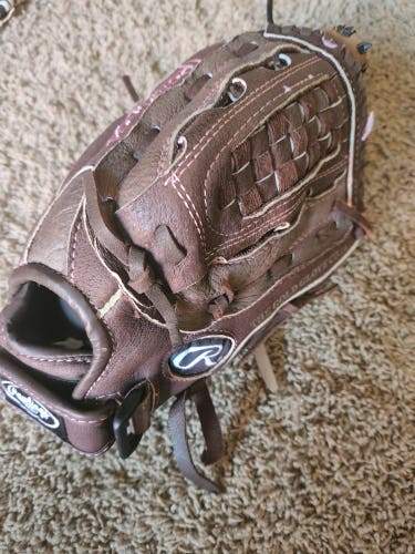Rawlings Right Hand Throw Fastpitch Softball FP120PC Softball Glove 12" brown/pink