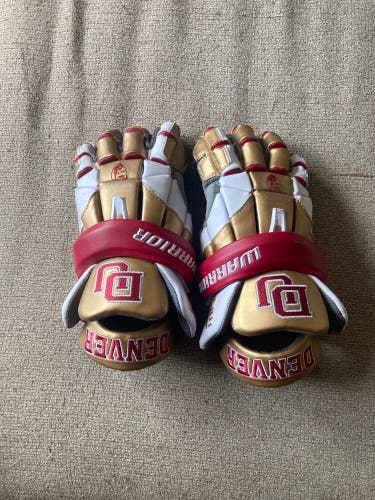 University Of Denver Lacrosse Used Player's Warrior  EVO QX Lacrosse Gloves