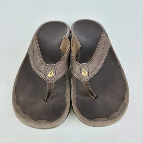 Olukai Ohana Dark Java Comfort Flip Flop Sandal Women's US size 8