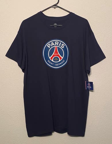 PSG Paris Saint Germain T Shirt Men Large Navy Evergreen Crest Soccer Team Logo