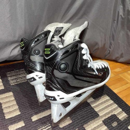 Senior Used CCM Ribcor 50K Hockey Goalie Skates Regular Width Pro Stock Size 9