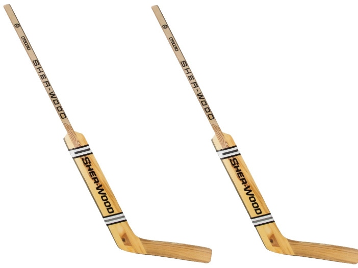 Senior 2-Pack New Regular Sher-Wood 5030 Goalie Hockey Stick 25" Paddle PP41 Curve