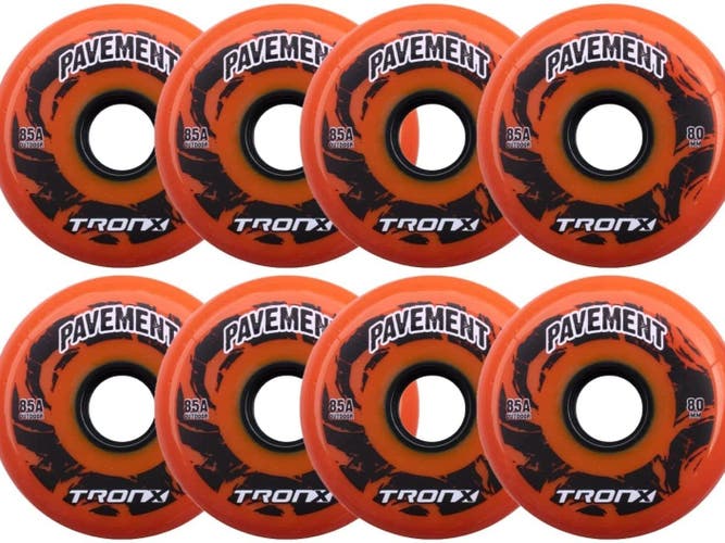 TronX Outdoor 80MM 85A Pavement Asphalt Inline Roller Hockey Wheels 8 Pack