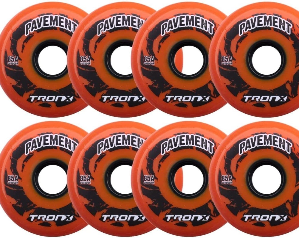 TronX Outdoor 4-72MM/4-80MM 85A Pavement Asphalt Hilo Inline Roller Hockey Wheels 8 Pack