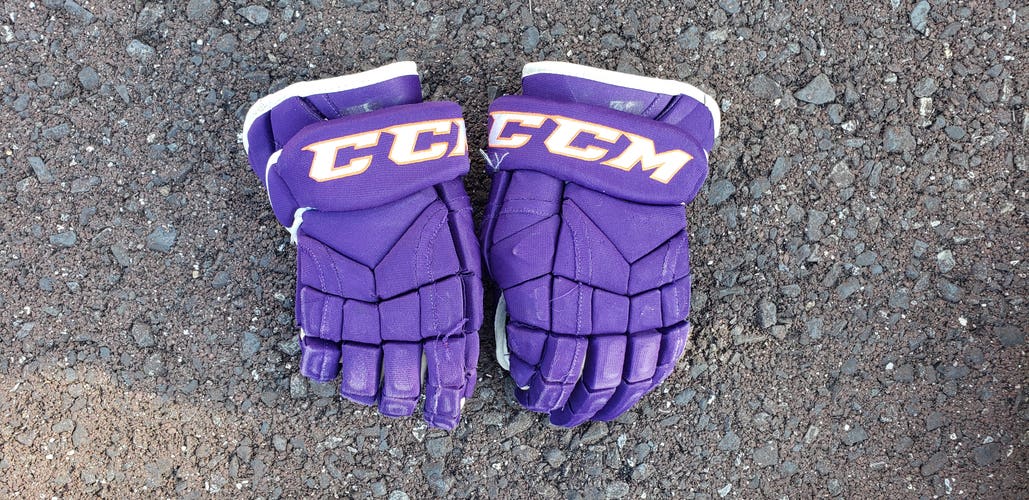 Orlando Solar Bears Used CCM HG12 Gloves 14" Pro Stock