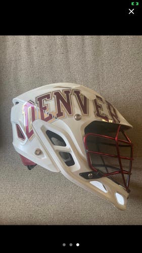 University Of Denver Lacrosse Burn Helmet, Sweater, Sweatpants And Shorts Bundle