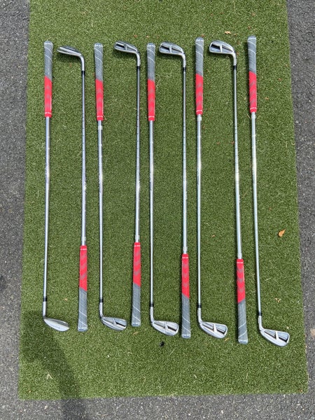 Used MENS TaylorMade Right Handed M5 Iron Set 4-PW, AW, SW Stiff Flex Steel Shaft (FREE SHIPPING)