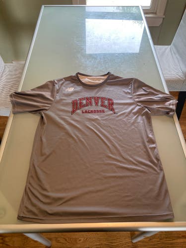 University Of Denver Lacrosse Gray Used Large/Extra Large New Balance Shirt