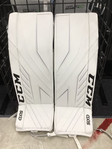 New CCM  Axis Pro Goalie Leg Pads 34+2” All White