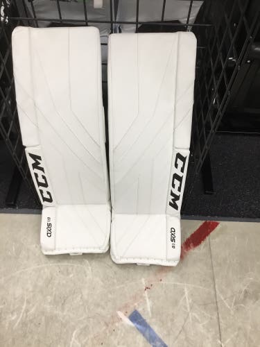 New CCM  Axis 1.9 33+1.5” Goalie Leg Pads All White