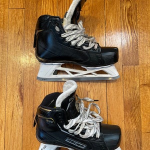 Junior Used Bauer Supreme S29 Hockey Goalie Skates Regular Width Size 5 / US 6