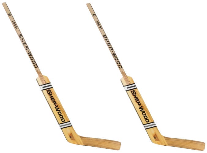 Senior 2-Pack New Full Right Sher-Wood 5030 Goalie Hockey Stick 27" Paddle PP41 Curve