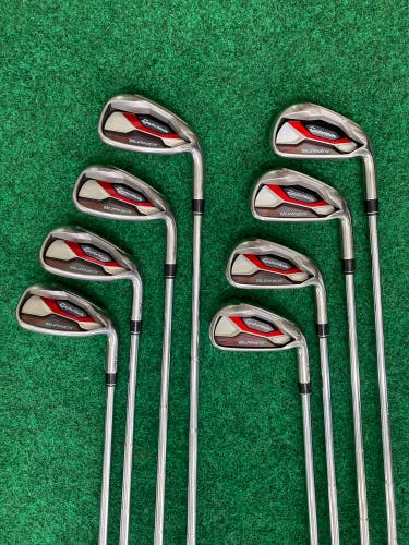 TaylorMade Aeroburner HL Iron Set 4-PW, AW Reg Flex Steel **New GP Grips**