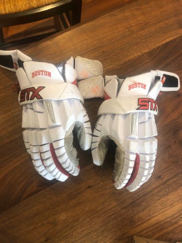 Used Boston Universitu Player's STX 13" Rzr Lacrosse Gloves