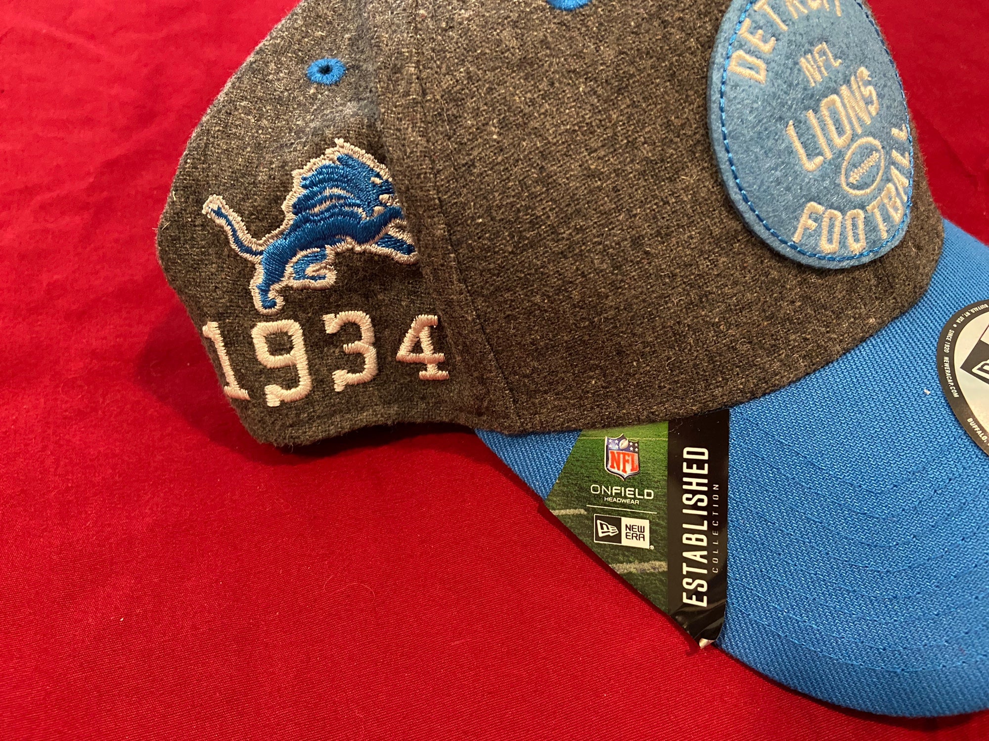 NFL Detroit Lions New Era Black Hat Size Medium / Large * NEW