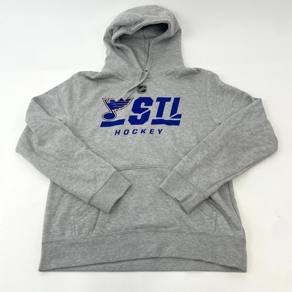 St Louis Blues Hoodie Mens Medium Gray Long Sleeve Hooded Sweatshirt Logo