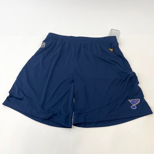 Brand New Player Issued Navy Blue Fanatics Pro - St. Louis Blues Work Out Shorts - 2XL