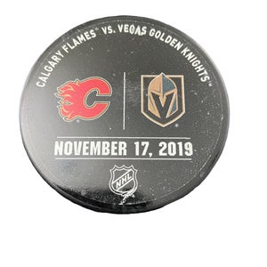 NHL Vegas Golden Knights vs Calgary Flames Game Used Warm Up Puck - November 17, 2019
