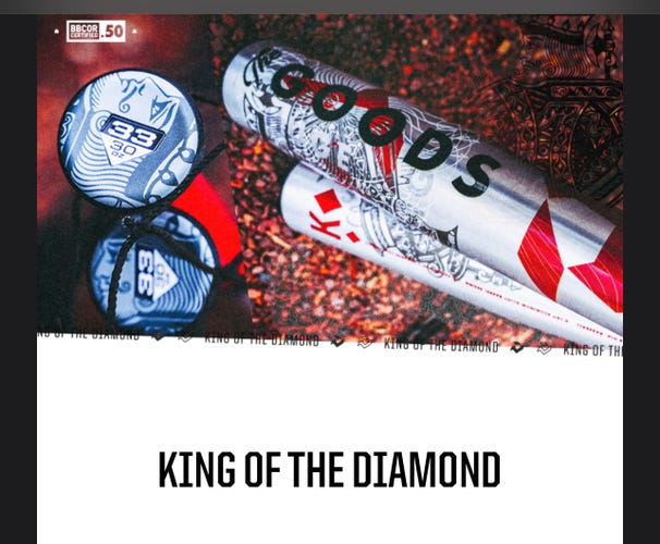 New BBCOR Certified DeMarini The Goods Bat (-3) 30 oz 33"