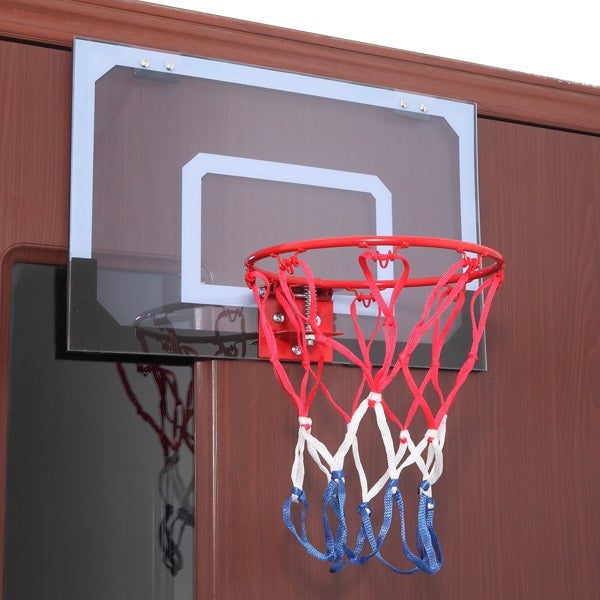 Kid Wall Mount Clear Basketball Backboard with Basketball & Pump Maximum Applicable Ball Diameter 5 