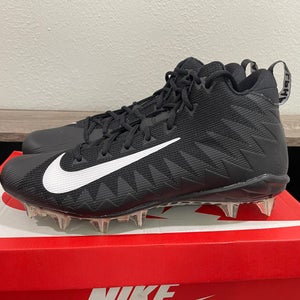 Men’s Size 14.5 Nike Alpha Menace Pro Mid TD P Black Football Cleats AJ6604-004