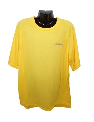 Bauer Hockey Logo Training 37.5 Premium Tee - Yellow XL Shirt Youth Kid Xlarge