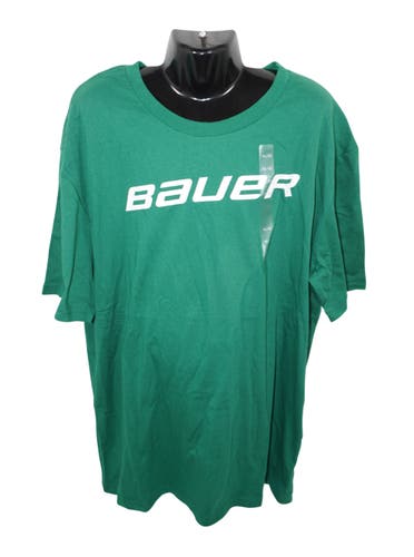 Bauer Hockey Logo Core Tee - Green XL Shirt Youth Kids Xlarge