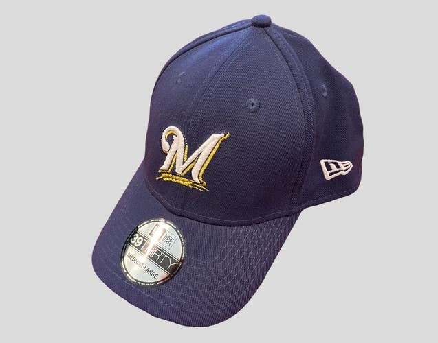 MLB  Milwaukee Brewers “OUR CREW” New Era 39Thirty Hat - Size Medium / Large * NEW NWT