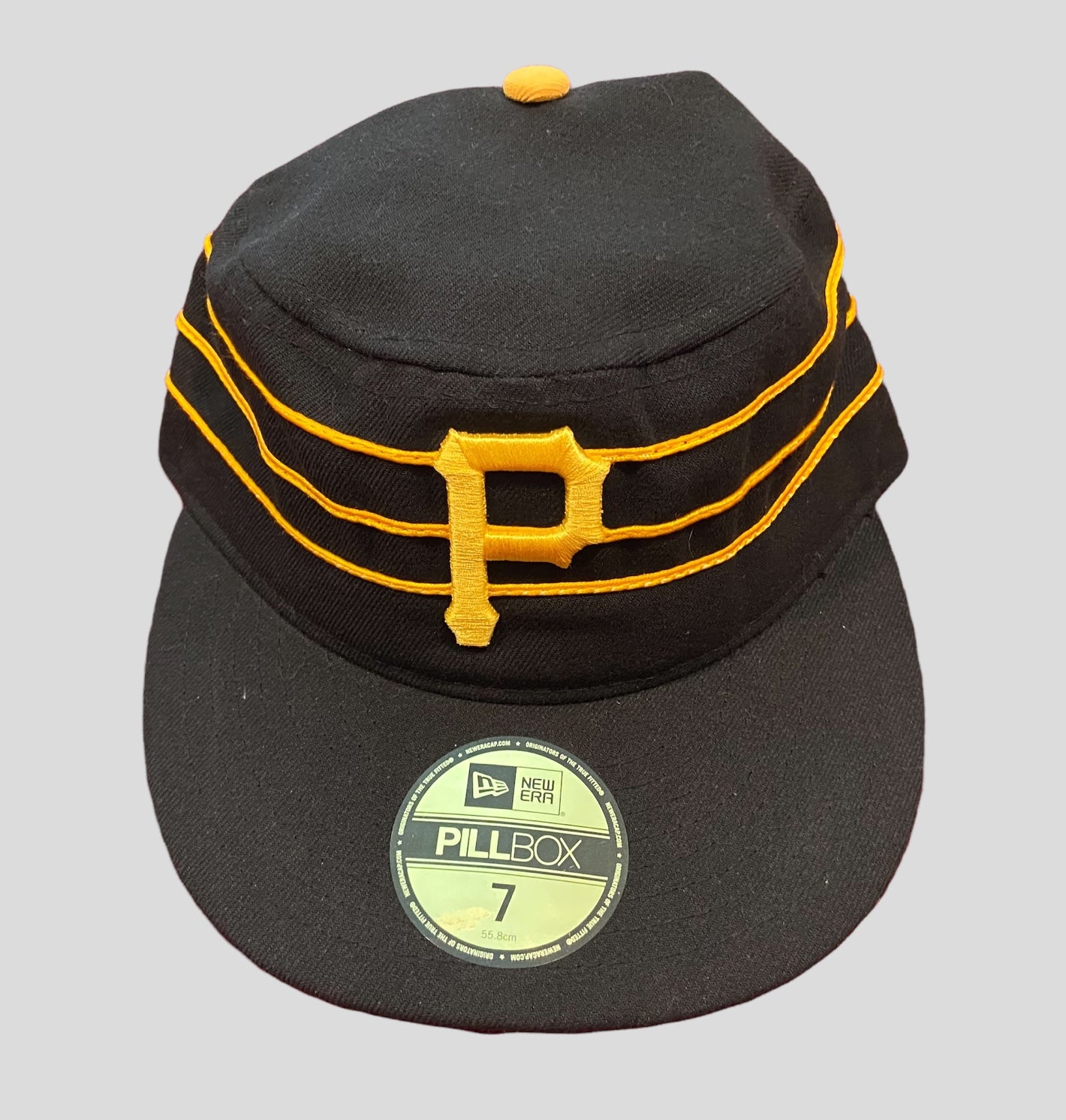 Pittsburgh Pirates Vtg New Era Fitted Pillbox Hat Sz 7 3/4 Pro Model 70's  80's