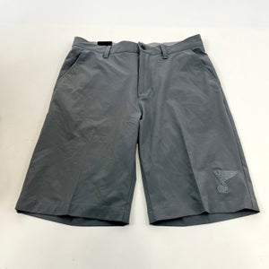( Player Issued ) - Brand New Grey Adidas Golf Shorts - St. Louis Blues Logo | #X496