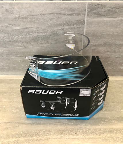 New! Bauer Pro Clip Straight Visor Clear