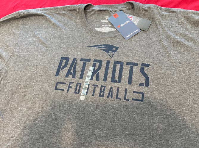 NFL New England Patriots Fanatics Size 3XL Gray T-Shirt * NEW NWT