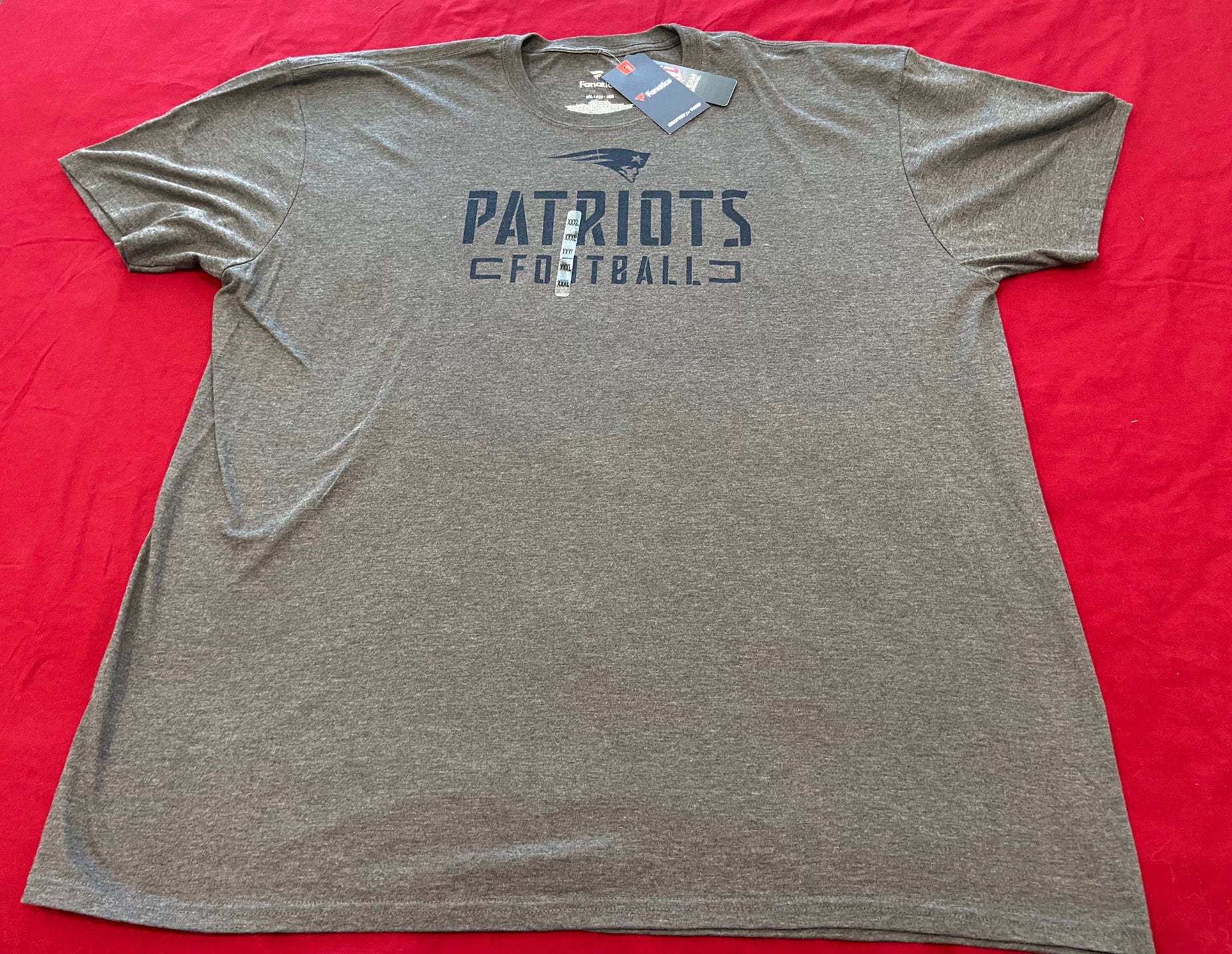 NFL New England Patriots Fanatics Size 3XL Gray T-Shirt * NEW NWT