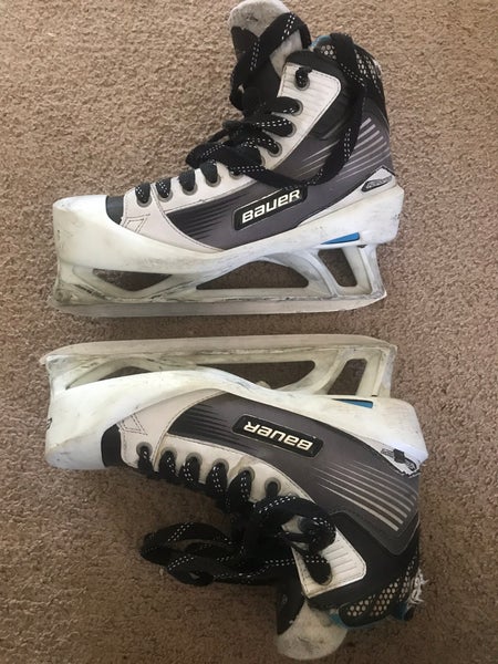 Used Bauer Regular Width Size 9.5 Reactor 4000 Hockey Goalie Skates