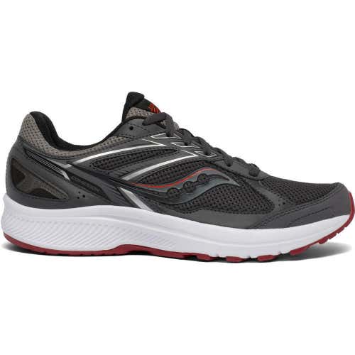 NIB Saucony Cohesion 14 Men's Running Shoes Charcoal Red Size 8.5